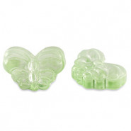 Abalorio de cristal 15mm Mariposa - Verde claro